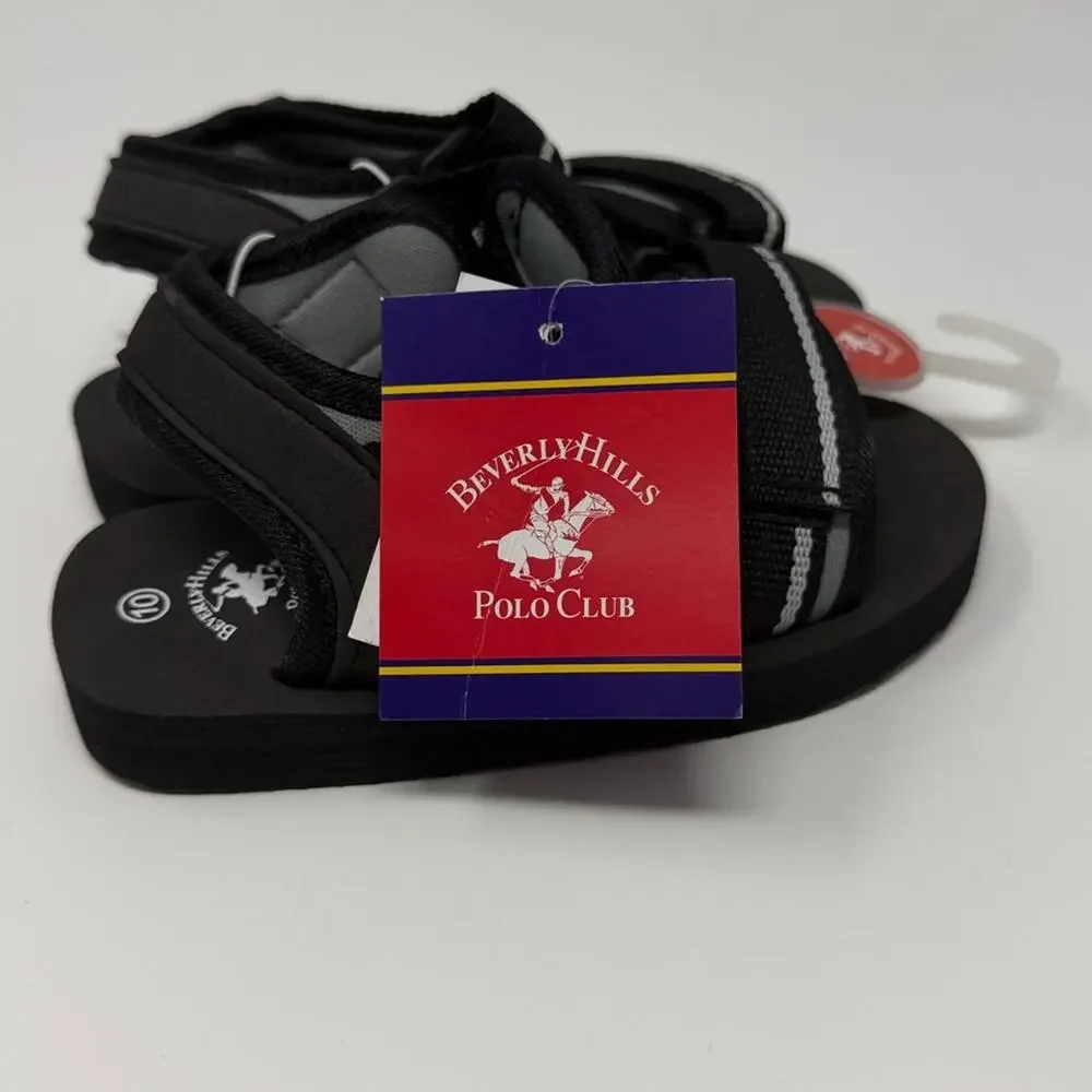 Beverly Hills Polo Club Boys Sport Sandals - Black/Gray - 10 - New with tags
